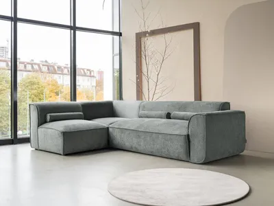 Image de Canapé d'angle modulaire MIUFORM Flex Felix en L GAUCHE - 265 x 169 cm - Olive - Canapé