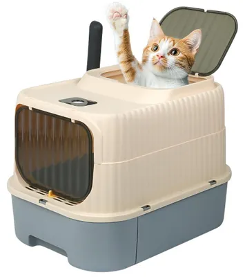 Produktbild von Geschlossene Katzentoilette mit ausziehbarer Schublade und Schaufel
