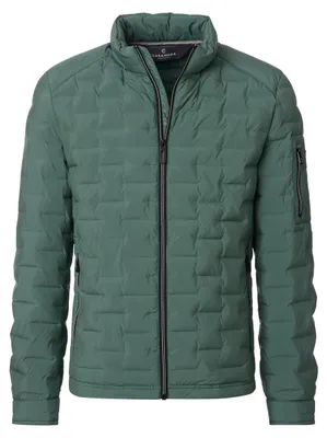 Immagine prodotto di CASAMODA Giacca trapuntata da uomo per l'outdoor, collo alto, cerniera, logo, verde, XL