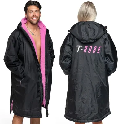 Productafbeelding van Waterdichte Aankleedjas voor Volwassenen - Lange Mouwen - Sneldrogende Sherpa Fleece Omkleedponcho