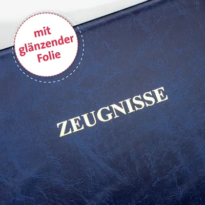Produktbild von ROTH Zeugnismappe Dunkelblau - mit 12 A4 Klarsichthüllen, dokumentenecht - Dokumentenmappe
