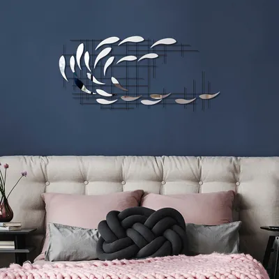 Produktbild von Wallity, Sheen - 3, Dekoratives Wandaccessoire aus Metall, 100 % METALL, Mehrfarbig, 100 x 4 x 45 cm