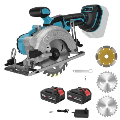Obrázok produktu pre Kružná píla, bezkomutátorový motor, nastavenie uhla 45-90°, 2 batérie, EÚ