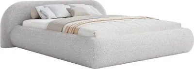 Obrázek produktu pro Selsey Shels Low – čalouněná postel 140x200, bouclé, světle šedá