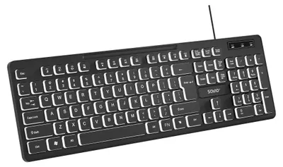 Obrázok produktu pre Savio KB-04, Plná veľkosť (100 %), Kábel, USB, Membránový spínač kláves, QWERTY, Čierna