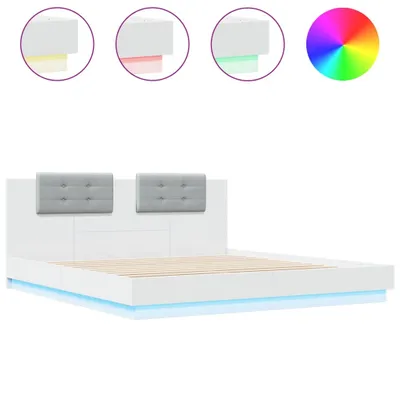 Immagine prodotto di Giroletto con testiera e luci LED bianco 180x200 cm
