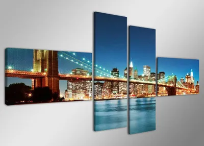 Produktbild von 6525 Brooklyn Bridge Leinwandbild 4-teilig 160x70 cm