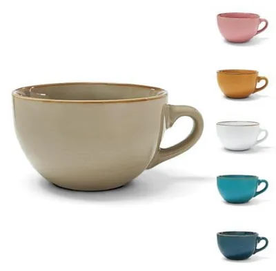 Immagine prodotto di Tazza grande in Vetroceramica, colore kaki, capacità 700 ml, con manico, ideale per zuppe, caffè o cereali