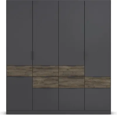 Produktbild von Rauch MATS Kleiderschrank 5-türig Grau Metallic mit 2 Fachböden und 1 Kleiderstange