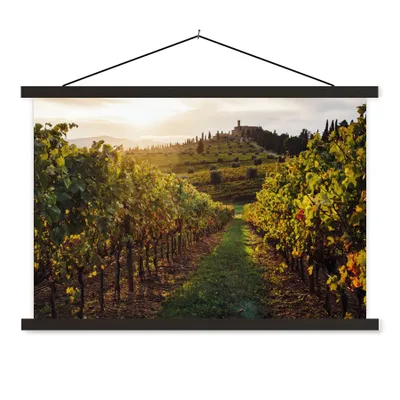 Produktbild von MuchoWow® Textilposter Toskana - Landschaft - Weinberge 120x80 cm mit schwarzem Rahmen - Wanddeko
