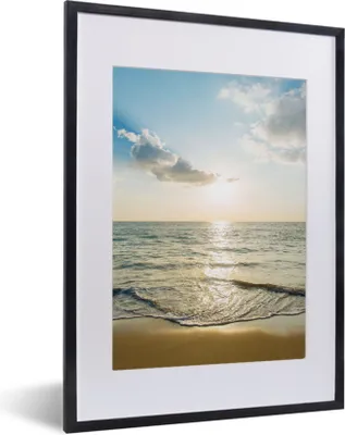 Produktbild von MuchoWow® Gerahmtes Poster Meer - Sommer - Strand 30x40 cm - Poster mit Schwarzem Bilderrahmen Wandposter Rahmen Foto Bilder - Wandposter Schlafzimmer