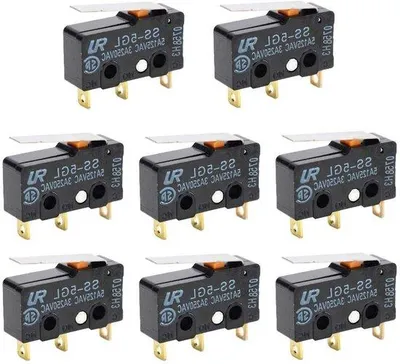 Image de Interrupteur 5 A, 250 V, à 3 pôles, à poignée tournante à droite avec bouton-poussoir (noir)