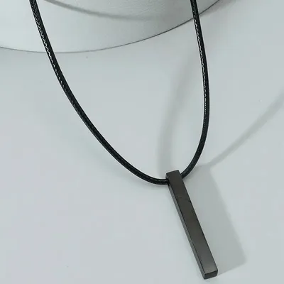 Produktbild von Minimalistische Halskette Mallet - Schwarz für jeden Stil KP33501