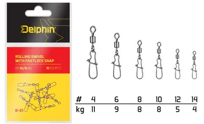 Obrázek produktu pro Delphin obratlík s karabinkou 4