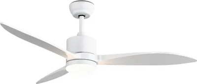 Obrázok produktu pre Stropný ventilátor Klarstein SkyBreeze s osvetlením - inteligentné ovládanie, IP44, 6 nastavení rýchlosti, tichá prevádzka, stmievateľné svetlo, 132 cm, biely