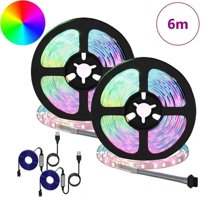 Obrázok produktu pre vidaXL LED pásky, 2 kusy, čierne a priehľadné