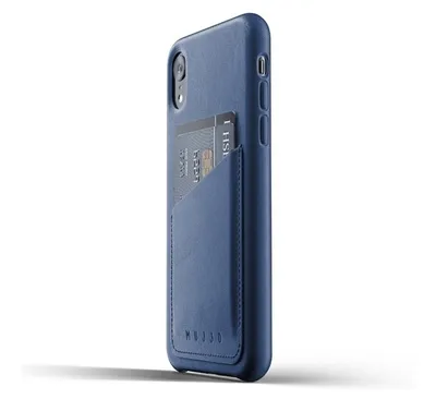 Produktbild von Mujjo Leather Wallet Case iPhone XR blau