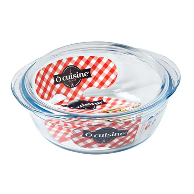 Produktbild von Ôcuisine Runde Borosilikat-Glas-Kasserolle mit Deckel 2,1 L