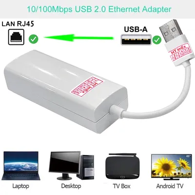Produktbild von Weiß LAN Adapter USB 2.0 netzwerk Adapter kabel DSL USB RJ45 pc. laptop