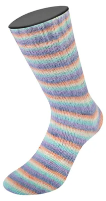 Produktbild von Lana Grossa - Cosy Socks Multi Stripes 0153 lavendel graublau lachs creme türkis