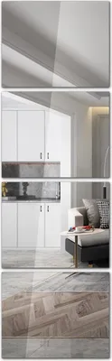 Produktbild von Spiegelset aus 4 Teilen – ohne Rahmen – dekorativer Wohnspiegel für Wohnzimmer, Bad und Schlafzimmer