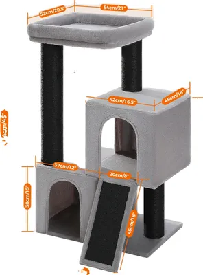 Zdjęcie produktu dla Duży drapak dla kota, bardzo grube drapaki, wielopoziomowa konstrukcja, AMT0267BK, L