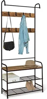 Produktbild von Famanu Garderobe industrielles Design - Antik Holz und Schwarz