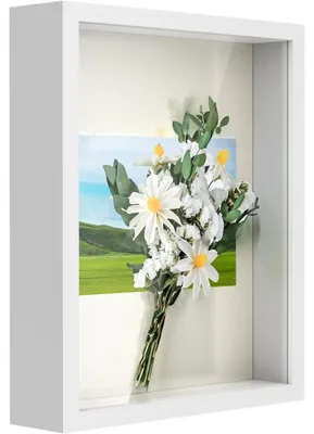 Produktbild von 3D Bilderrahmen zum Befüllen, Objektrahmen 15 x 20 cm, Tiefe 3 cm, Weiß, Echtglas