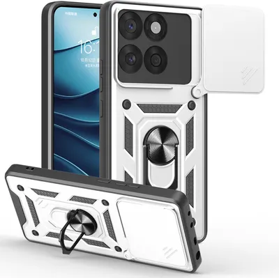 Produktbild von Outdoor Panzer Hülle für Motorola Edge 60 / Edge 60 Fusion Handyhülle mit Kameraschutz Ringhalter in Silber