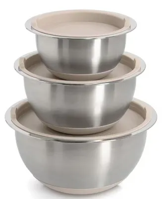 Produktbild von ZELLER 27369 Schüssel-Set 3-tlg. Edelstahl mit Deckeln aus Kunststoff