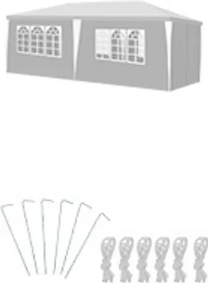 Image de TolleTour Pavillon de jardin avec 3 panneaux latéraux amovibles portable étanche avec de grandes fenêtres et des tubes en spirale tente tente de fête , pour les fêtes mariages camping