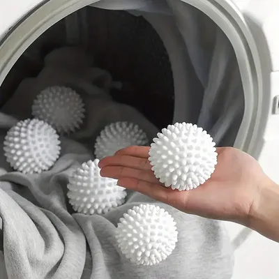 Produktbild von 6 Stück wiederverwendbare Wäschebälle, Fusselentfernende Trocknerbälle für Waschmaschine, Wiederverwendbare Reinigungsball