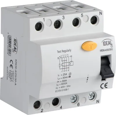 Image de RCD 4P 63A 0,3A type AC KRD6-4/63/300 23201
