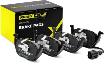 Produktbild von RIDEX PLUS 402B0033P Bremsbeläge Satz Vorne Bremsklötze für VW Golf VII Schrägheck (5G1, BQ1, BE1, BE2) Golf IV Schrägheck (1J1) GOLF VI (5K1) POLO