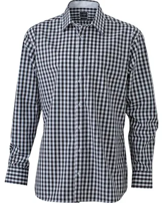 Produktbild von James and Nicholson - Hemd für Herren LT2332 (XL) (Schwarz/Weiß)