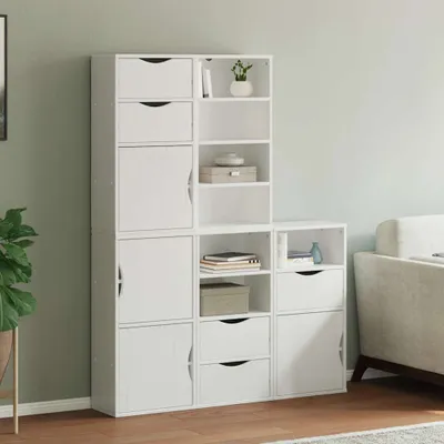 Obrázek produktu pro vidaXL Boční skříňky 5 ks. ODDA White 40x24x79 cm z masivního borovicového dřeva