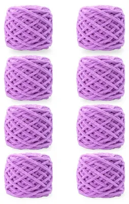 Image de Fil épais à tricoter et à crocheter, 760 g (8 pelotes), 350 m, couleur violet, très doux, texture grossière, polyester