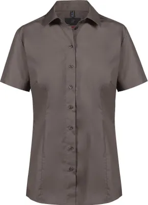 Produktbild von Greiff Essentials BASIC Damen Bluse Kurzarm Kent Regular-Fit Taupe 42