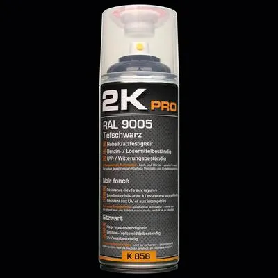 Produktbild von Sprühlack 2K PRO glanz RAL 9005 tiefschwarz 400 ml