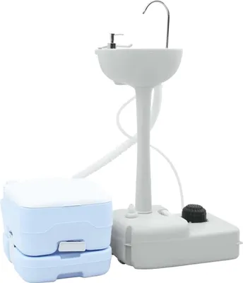 Produktbild von Schlichtes Camping-Toilette 2 pcs Blau und Weiß 50,5 x 33 x 103 cm - Waschbecken DE1995478 1parcel