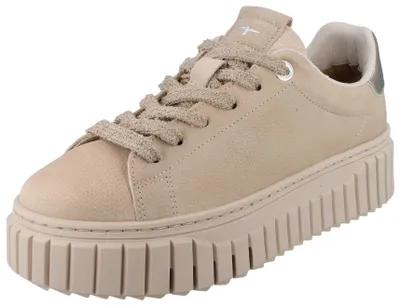 Produktbild von TAMARIS Damen Plateau Schnürschuhe Antelope beige Leder - Größe: 38