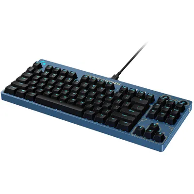 Produktbild von Logitech G 920-010537, Kabelgebunden, USB, Mechanischer Switch, QWERTY, RGB-LED, Schwarz, Blau, Gold