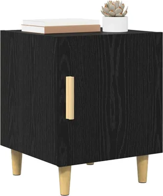 Obrázok produktu pre vidaXL Nočný stolík čierny dubový vzhľad 40 x 40 x 50 cm materiál na báze dreva