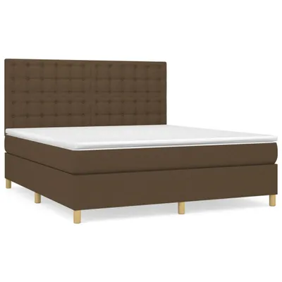 Produktbild von Boxspringbett mit Matratze Dunkelbraun 180x200 cm Stoff