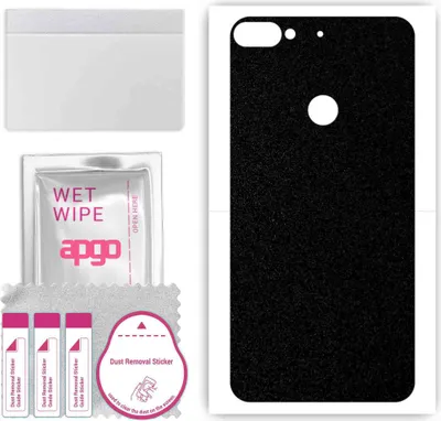 Produktbild von apgo Rückseite Schutzfolie, Skin, kompatibel mit HTC Desire 12 Plus, Hinten Displayschutzfolie aus Vinylfolie, kratzfest, einfache Montage - Mattschwarz