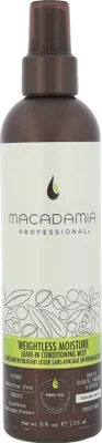 Produktbild von Macadamia Weightless Moisture Leave-In Conditioning Mist, Unisex, Professionelle Haarspülung, Sprödes Haar, beschädigtes Haar, Anti-Frizz, Entwirren, Feuchtigkeitsspendend, Nährend, Ernährung, Schutz, Glanz, Glättend,..., 230 ml, Spray