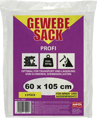 Produktbild von Gewebesäcke ca. 50g/m² 600 x 1050 mm, weiß  3 Stück/Pack