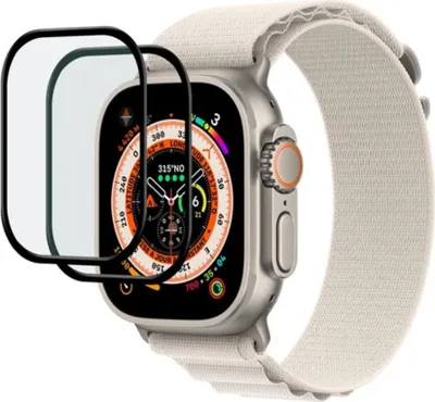 Immagine prodotto di Eko, confezione da 2 protezioni dello schermo per Apple Watch Ultra 49mm in vetro temperato, nero trasparente