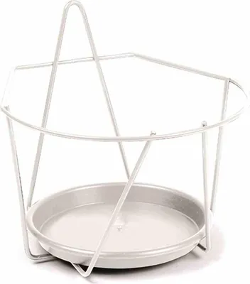 Image de Jardifer 330-058 Support mural pour pots de fleurs, Ø 22 cm, blanc (1 pièce)