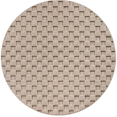 Image de Helix Has tapis poils ras rond Ø 160cm beige